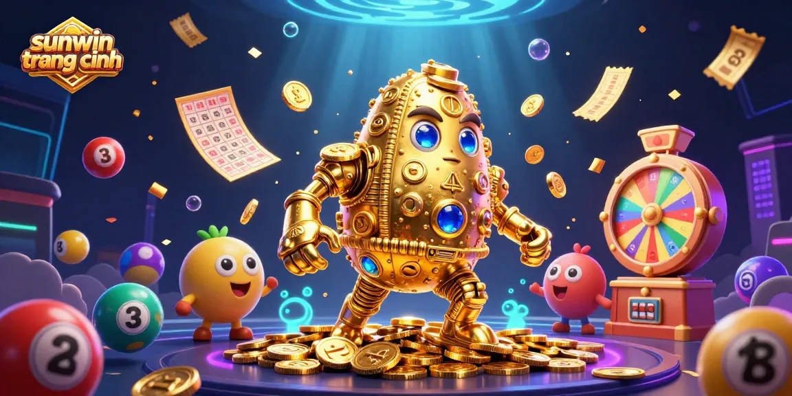 Experience the thrill of sunwin trang chính with dynamic lotteries and jackpot excitement in a vibrant casino illustration.